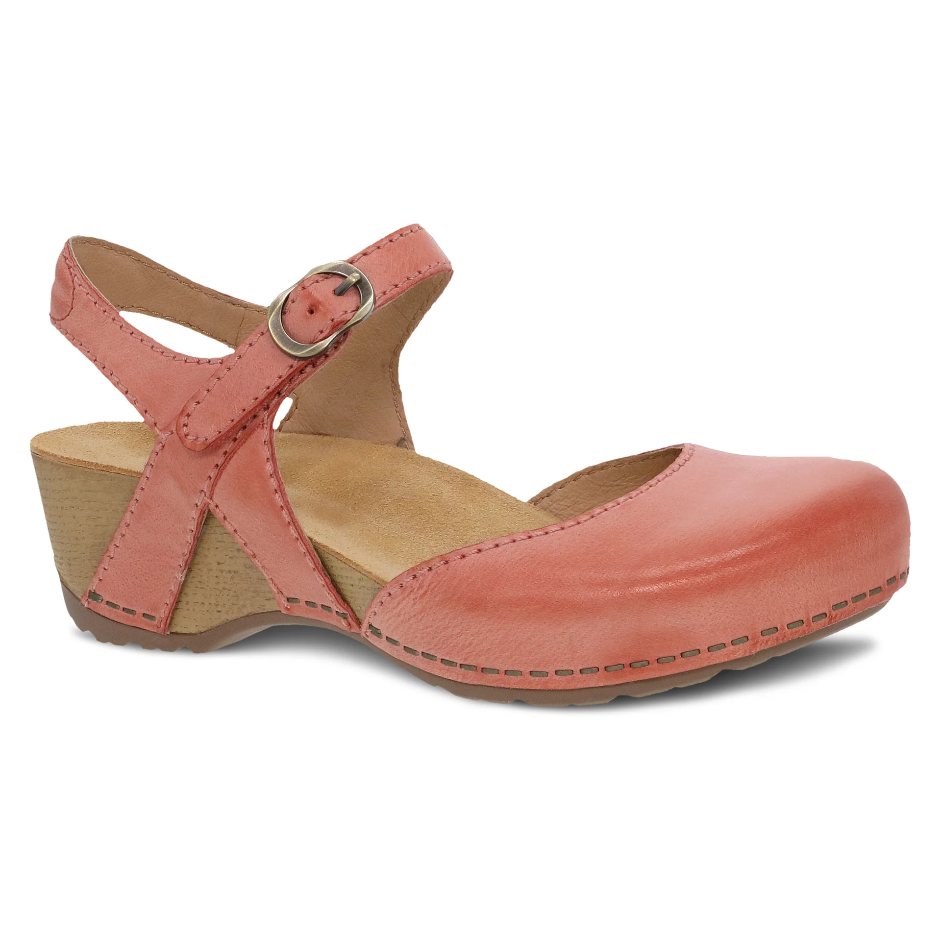 Dansko Women’s Tiffani Shoes-Coral Milled Burnished