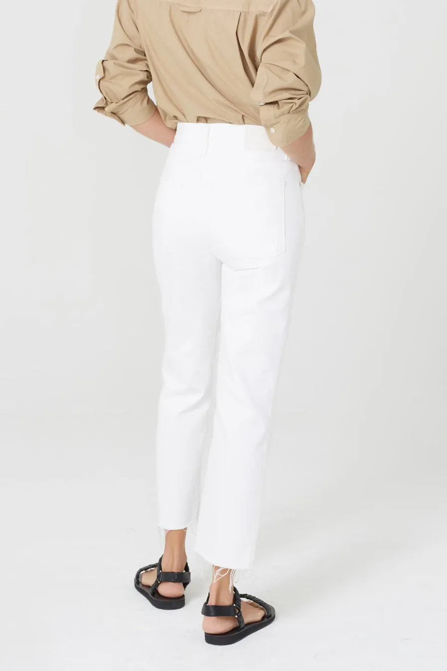 Daphne Crop High Rise Stovepipe Jean in Sail