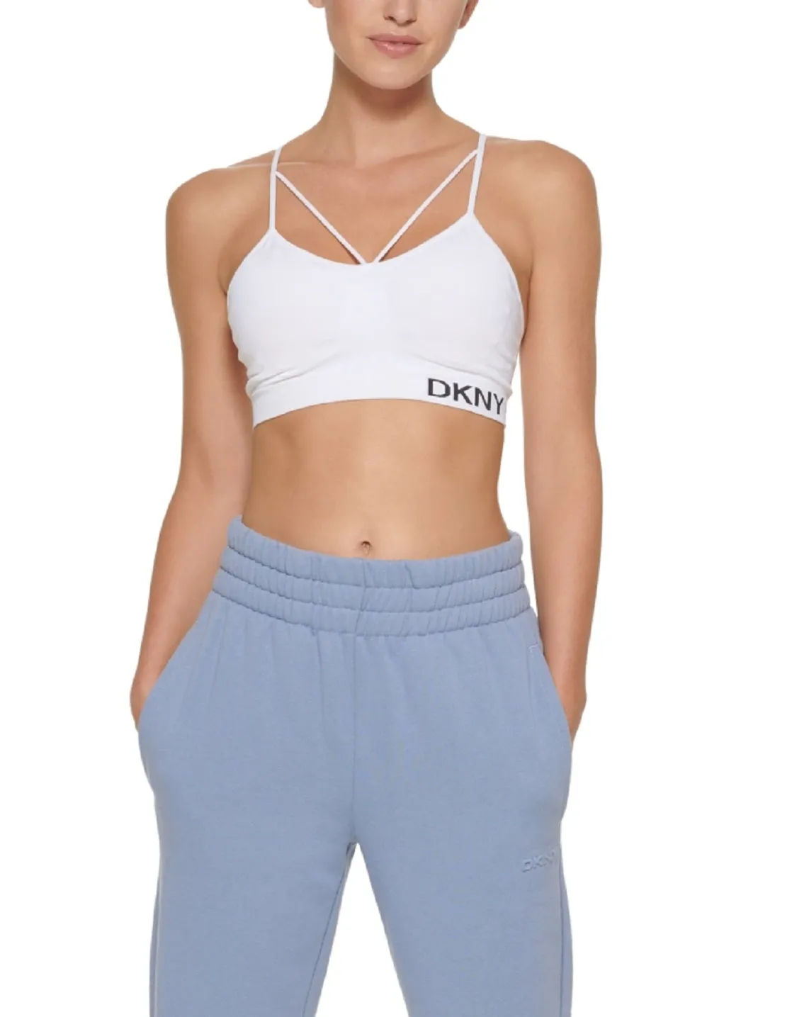 DKNY Women's High Waisted Joggers Blue Size X-Large