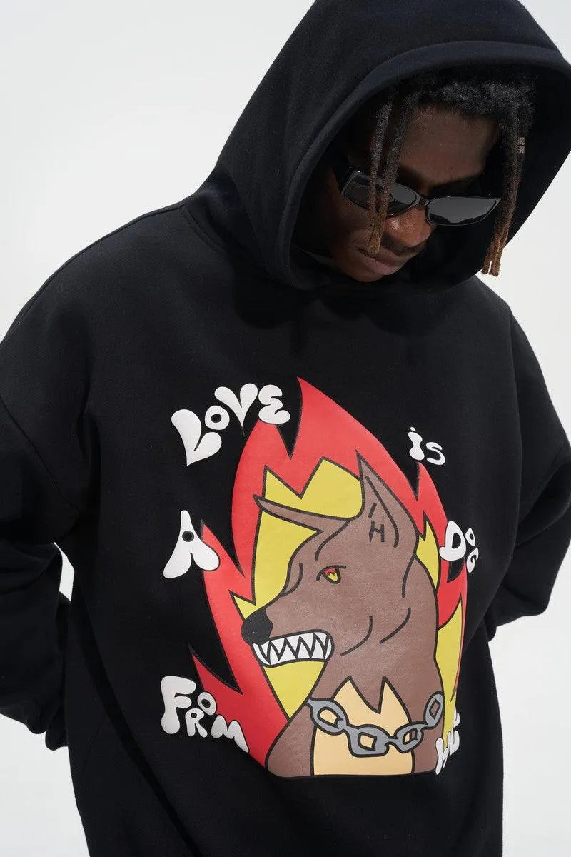 Dog From Hell Puff Print Hoodie