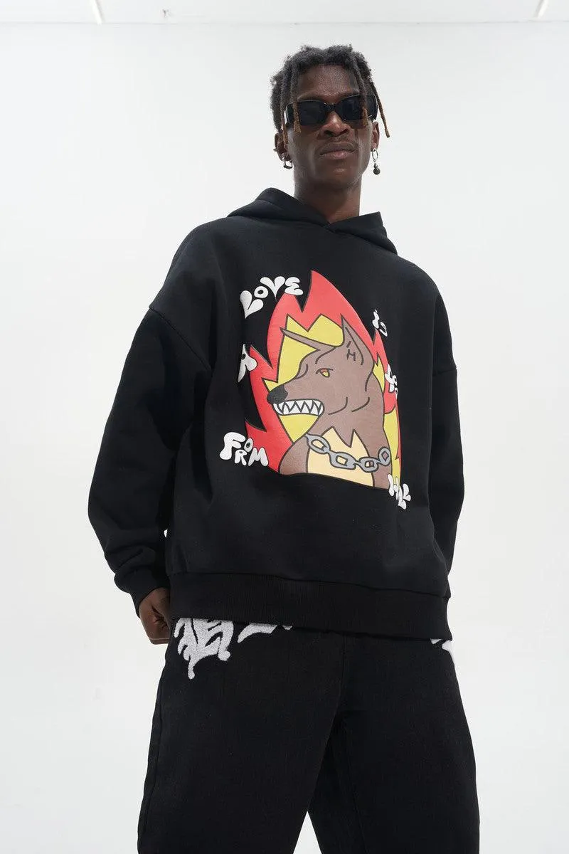 Dog From Hell Puff Print Hoodie