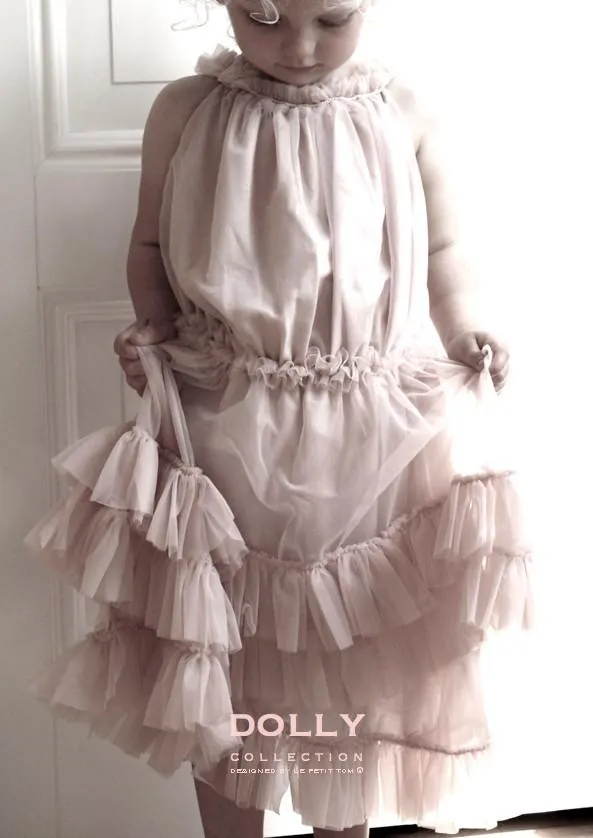 DOLLY RUFFLED CHIFFON DANCE DRESS off-white