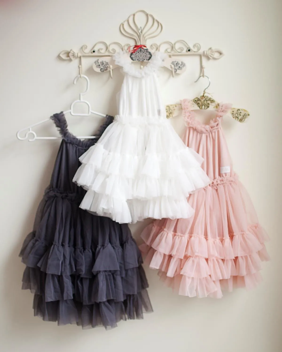 DOLLY RUFFLED CHIFFON DANCE DRESS off-white