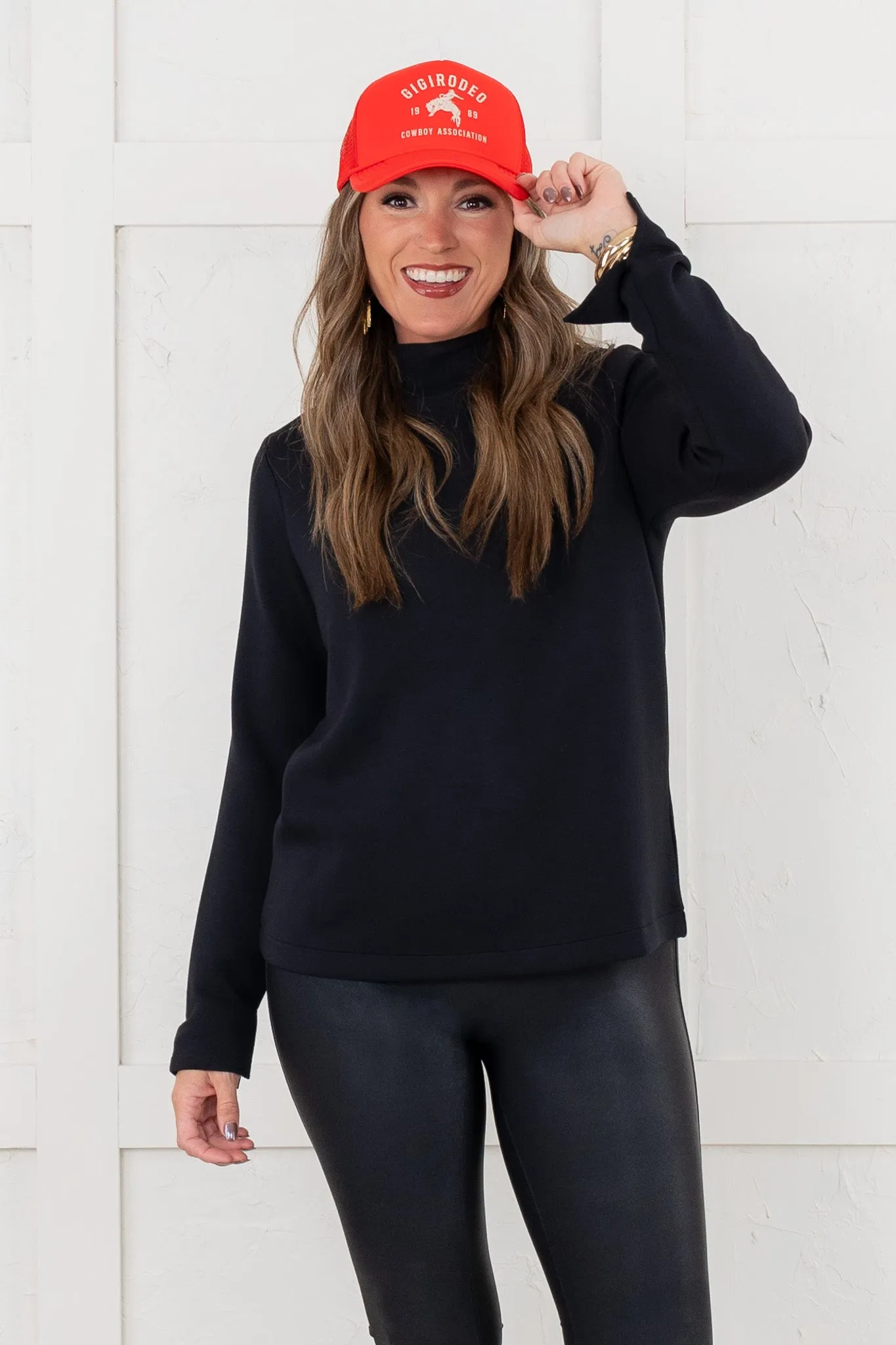 DOORBUSTER - Airessentials Mock Pullover - Black | SPANX