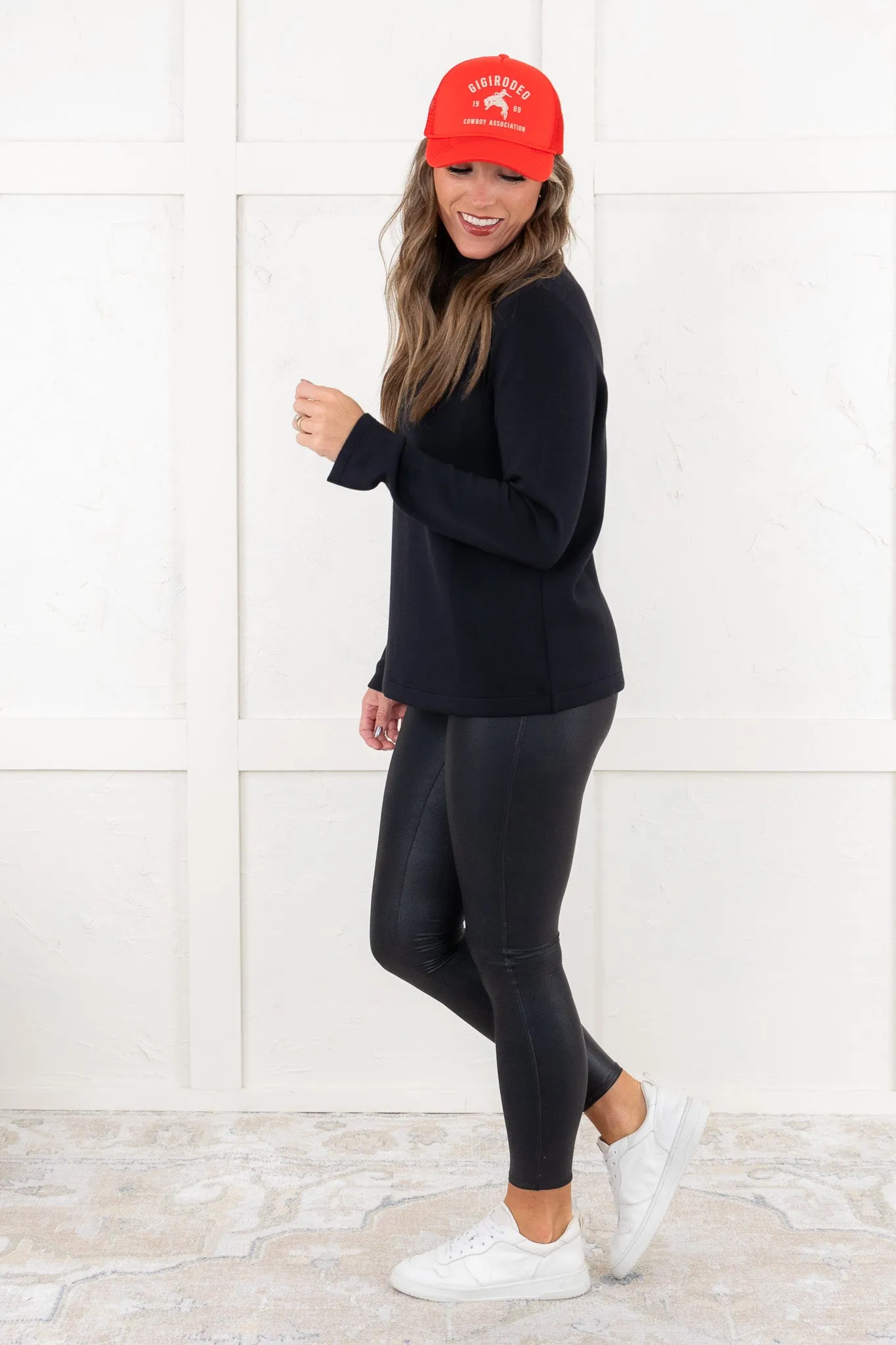 DOORBUSTER - Airessentials Mock Pullover - Black | SPANX