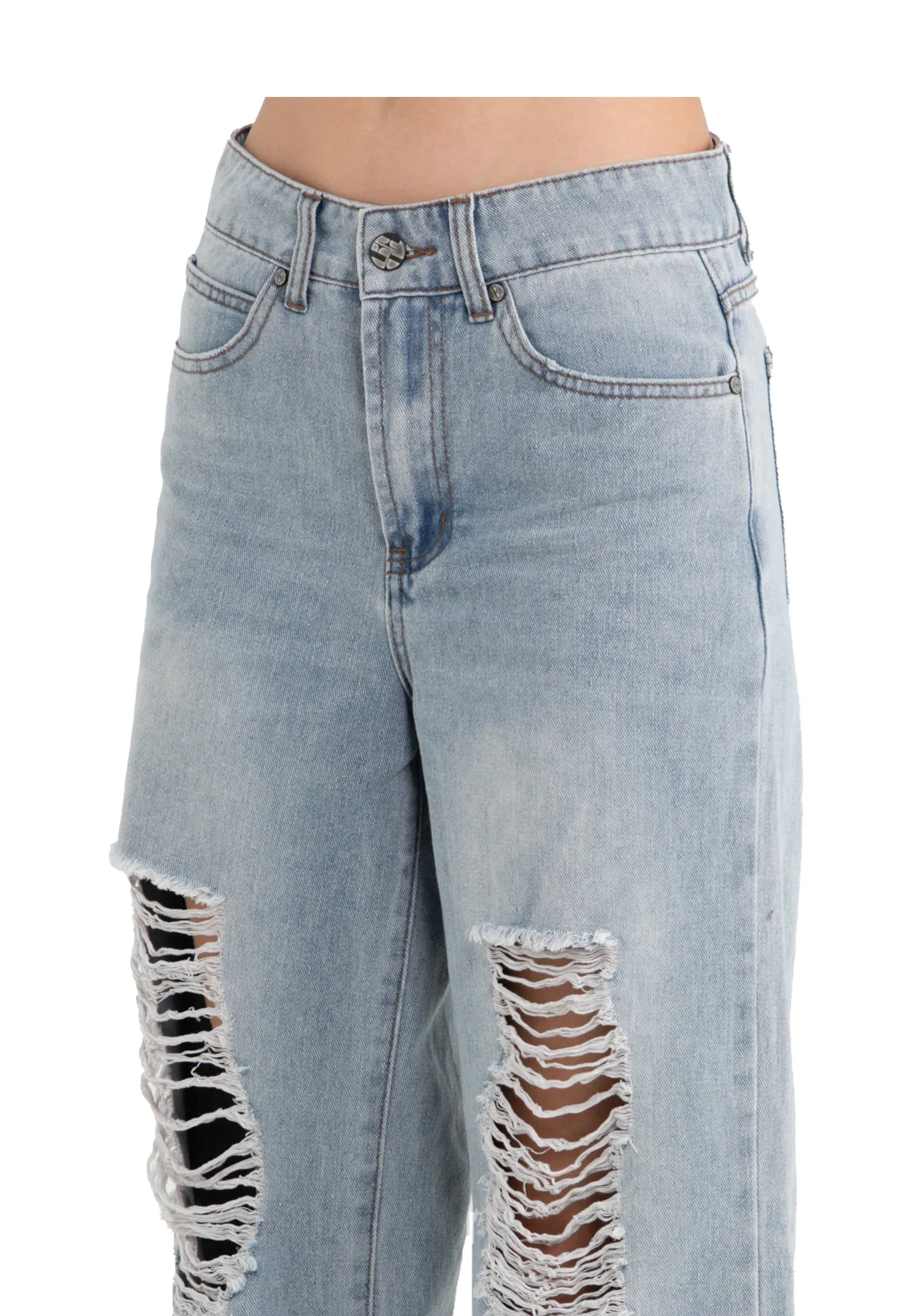 ELLE Apparel High Waist Ripped Denim Jeans