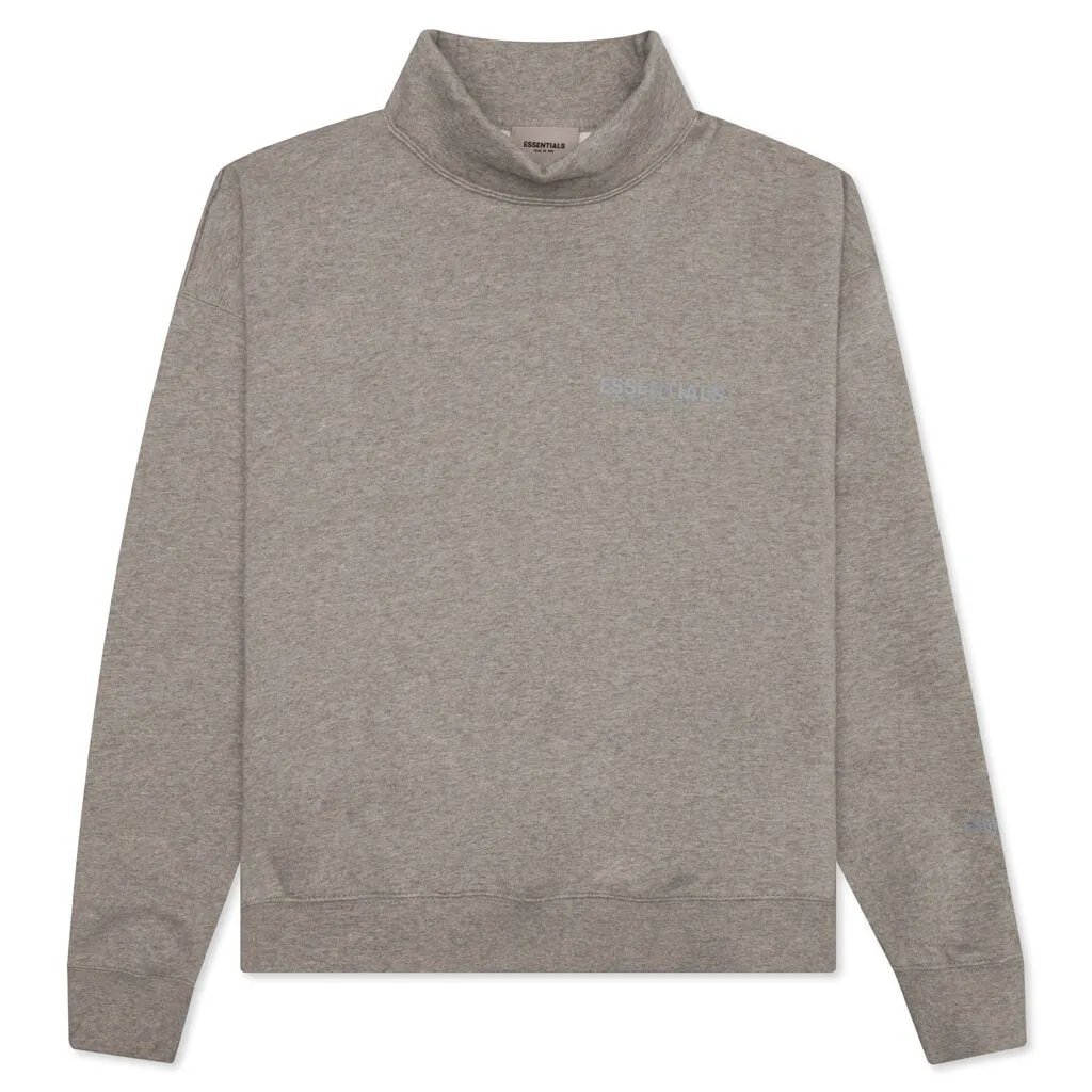 Essentials Pullover Mockneck - Dark Heather Oatmeal