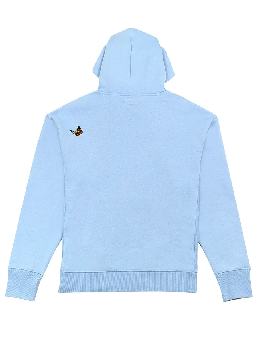 Felt Butterfly Hoody - Baby Blue