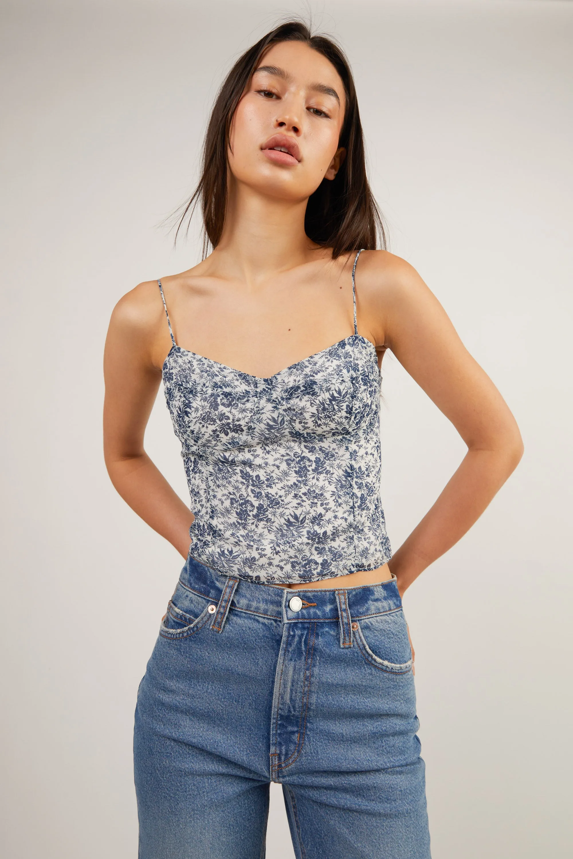 FLORAL BUSTIER TOP