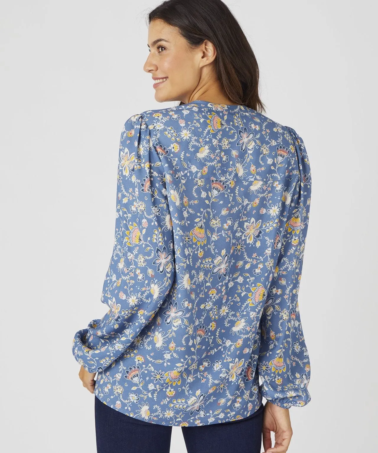 Floral Print Pull-on Blouse