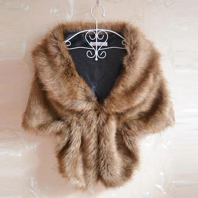 Fur Women Scarf Warm Winter Faux Fur Collar Elegant Ladies Shawl For Winter Sciarpe Donna#A11 SM6