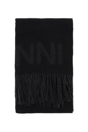 Ganni logo lettering scarf