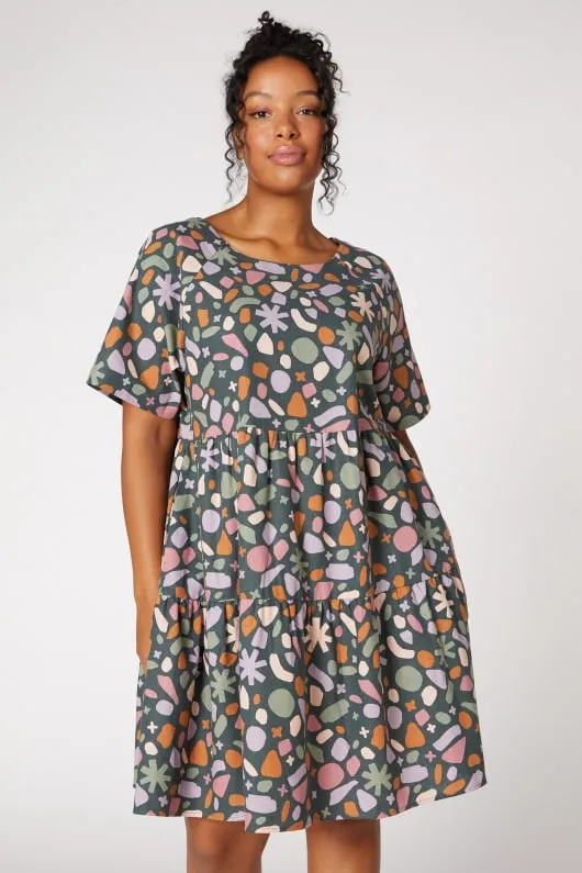 Gentle Geo Smock Dress