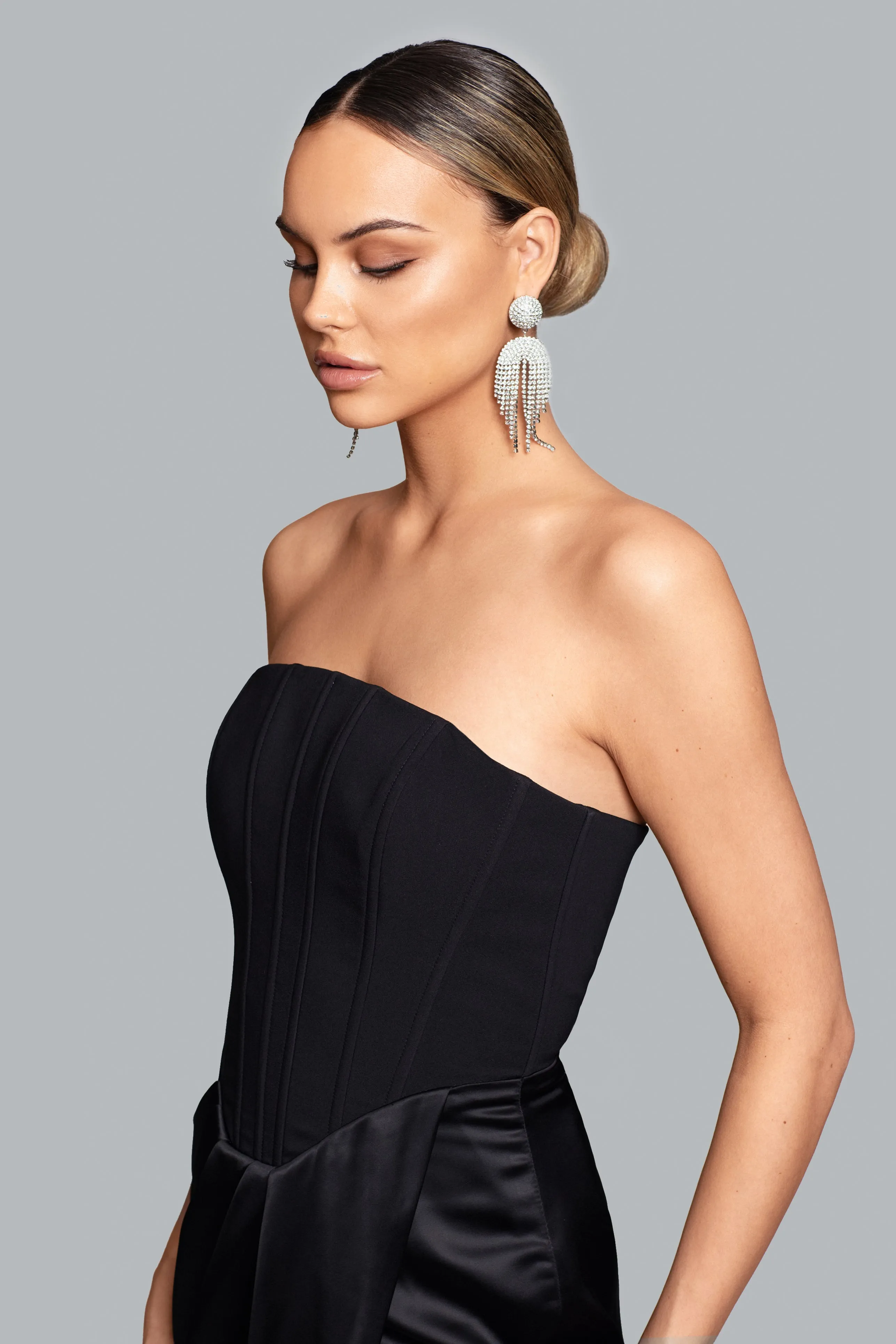 GHRAIL Rockefeller Crepe and Satin Dress