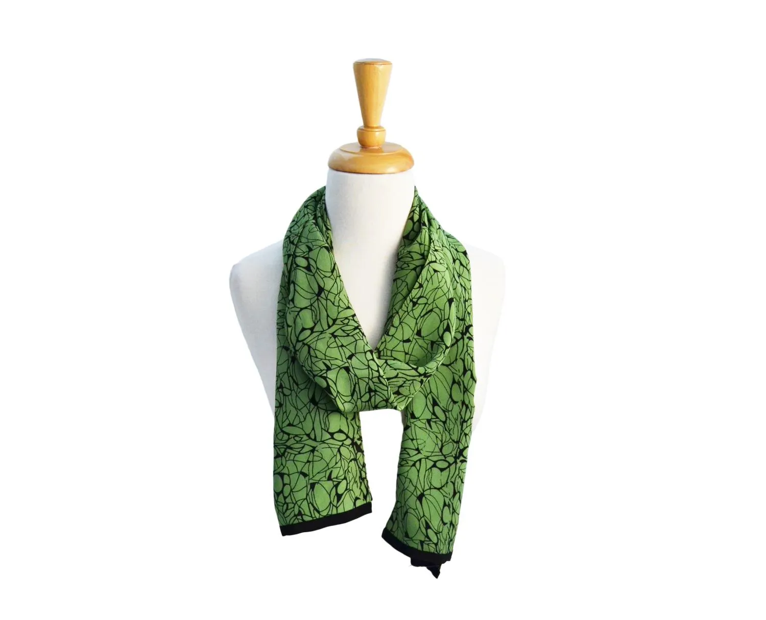 Green Screened Satin Scarf