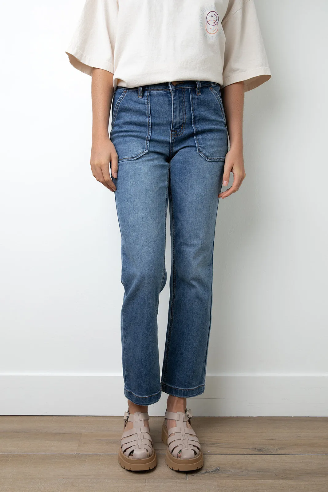 Heather Relaxed Straight Utility Jeans-FINAL SALE