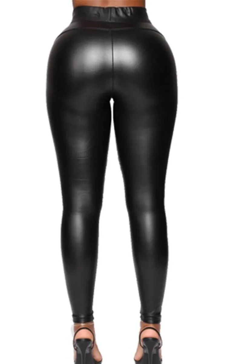 High Waist Faux Leather Leggings