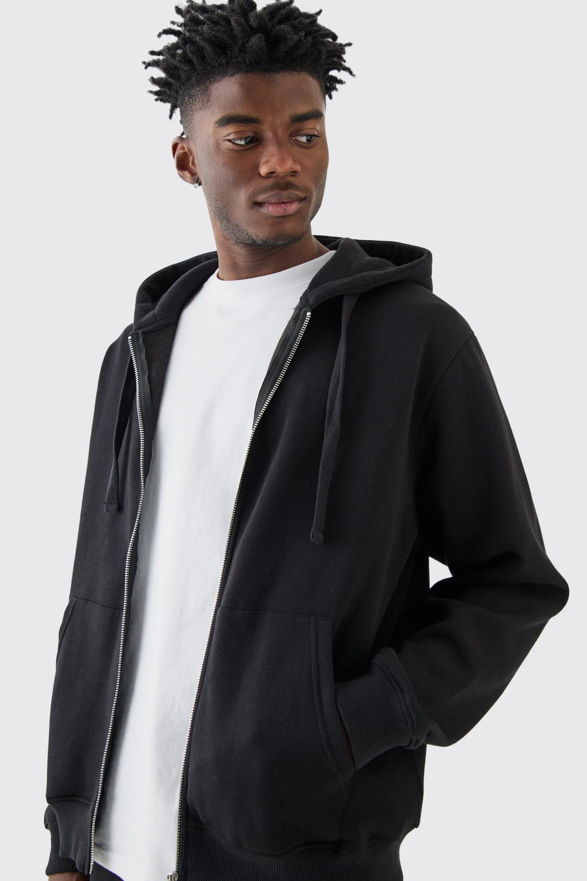 Hoodies & Sweatshirts | Basic Zip Through Hoodie | boohooMAN