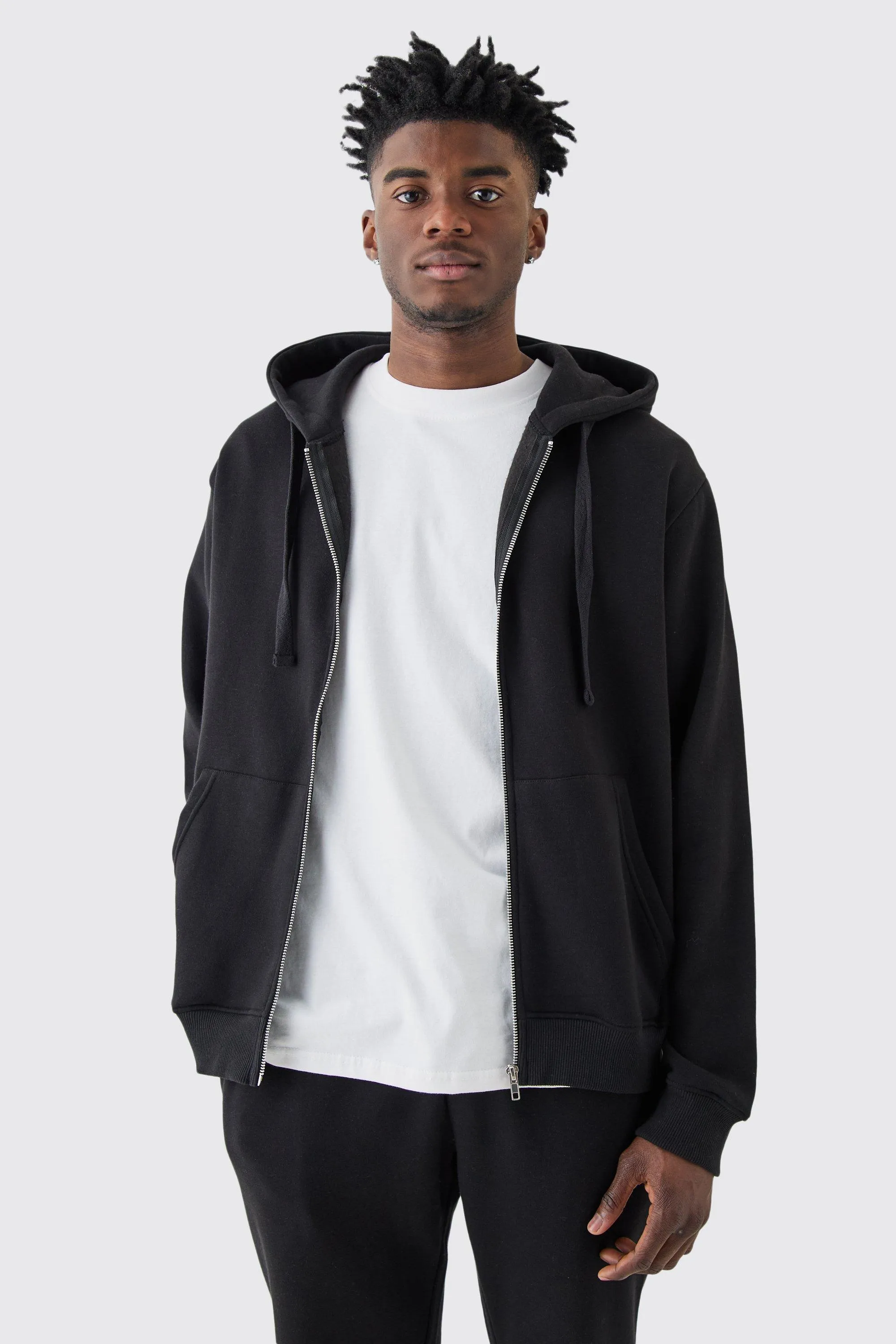 Hoodies & Sweatshirts | Basic Zip Through Hoodie | boohooMAN