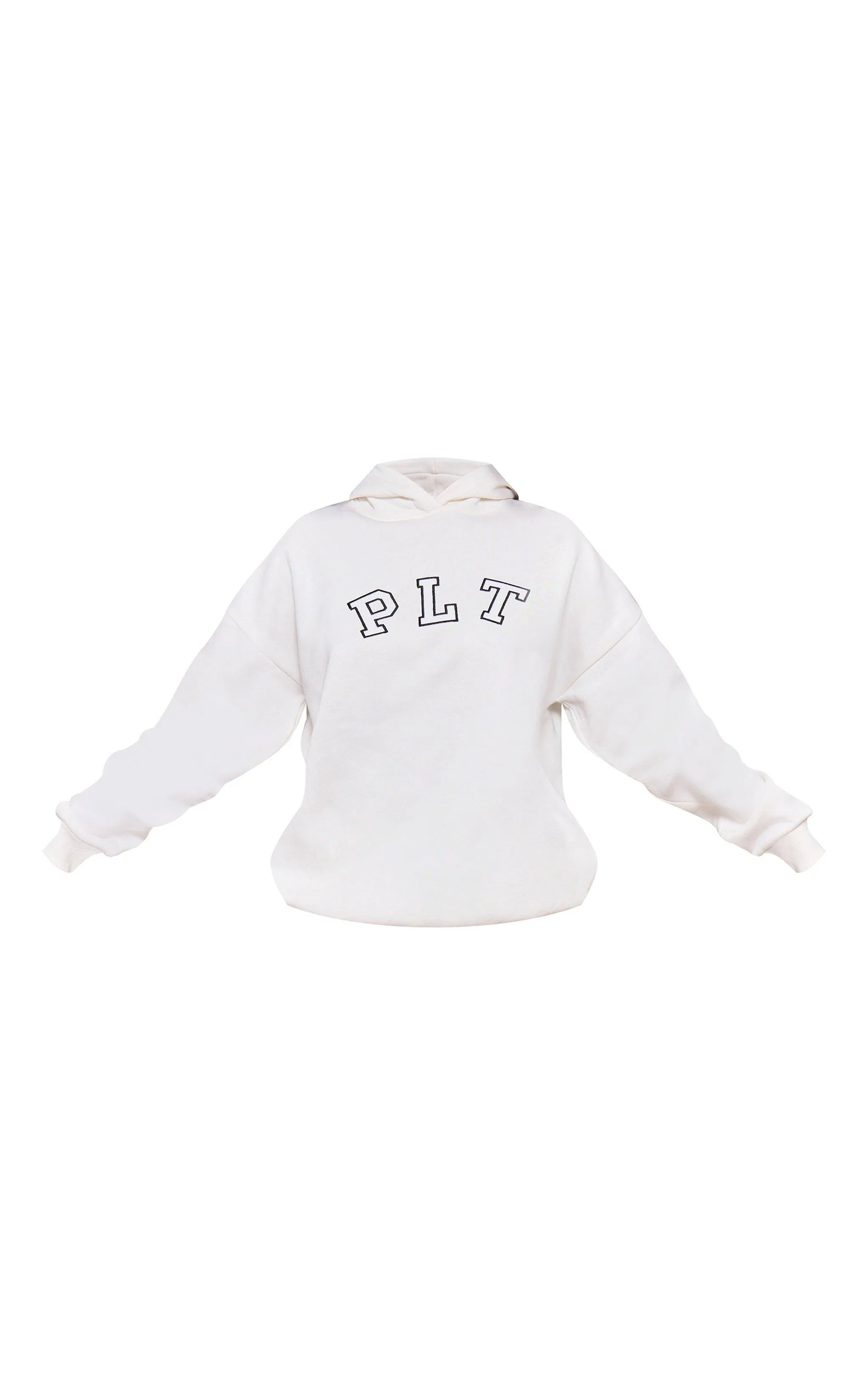 Hoodies & Sweatshirts | Cream Logo Oversized Hoodie | PrettyLittleThing