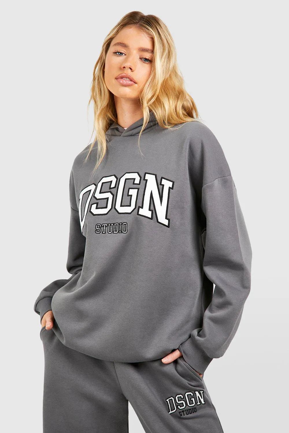 Hoodies & Sweatshirts | Dsgn Studio Applique Oversized Hoodie | boohoo