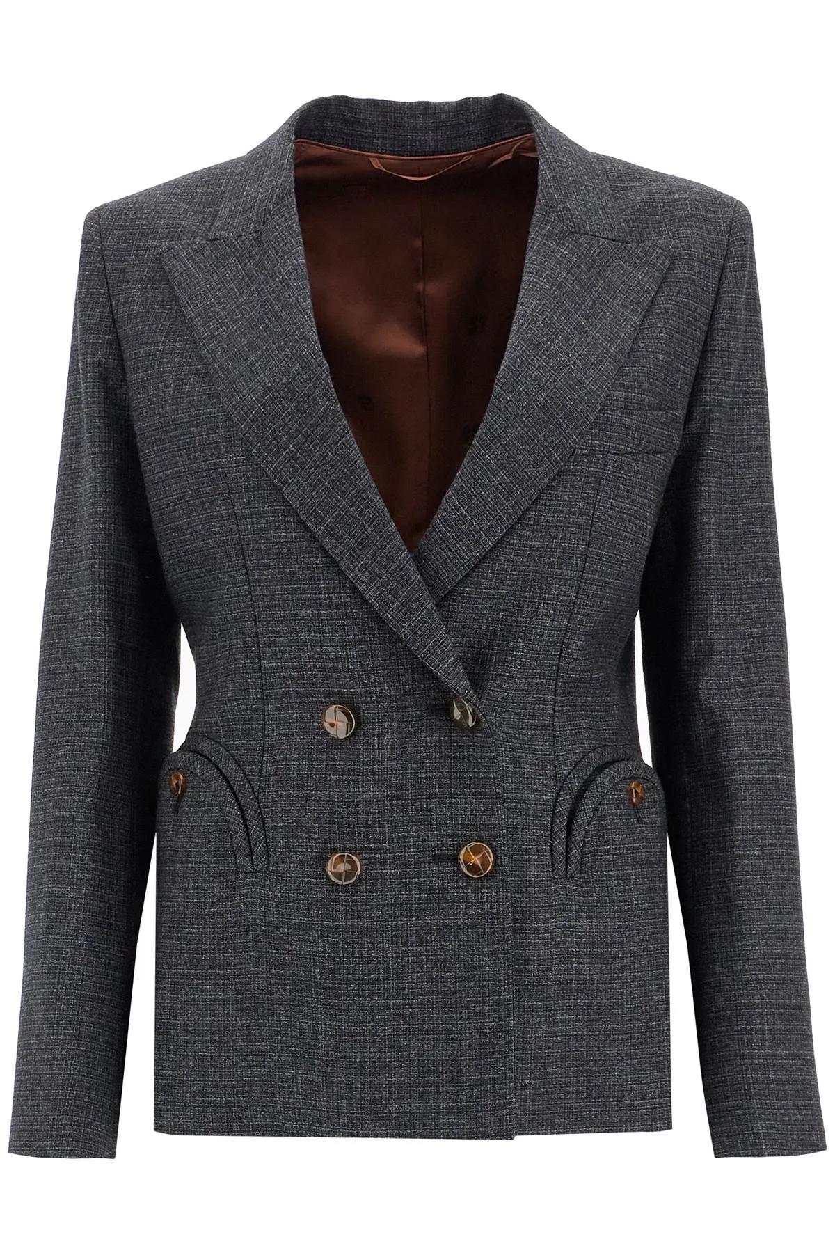 hunley double-breasted wool blazer