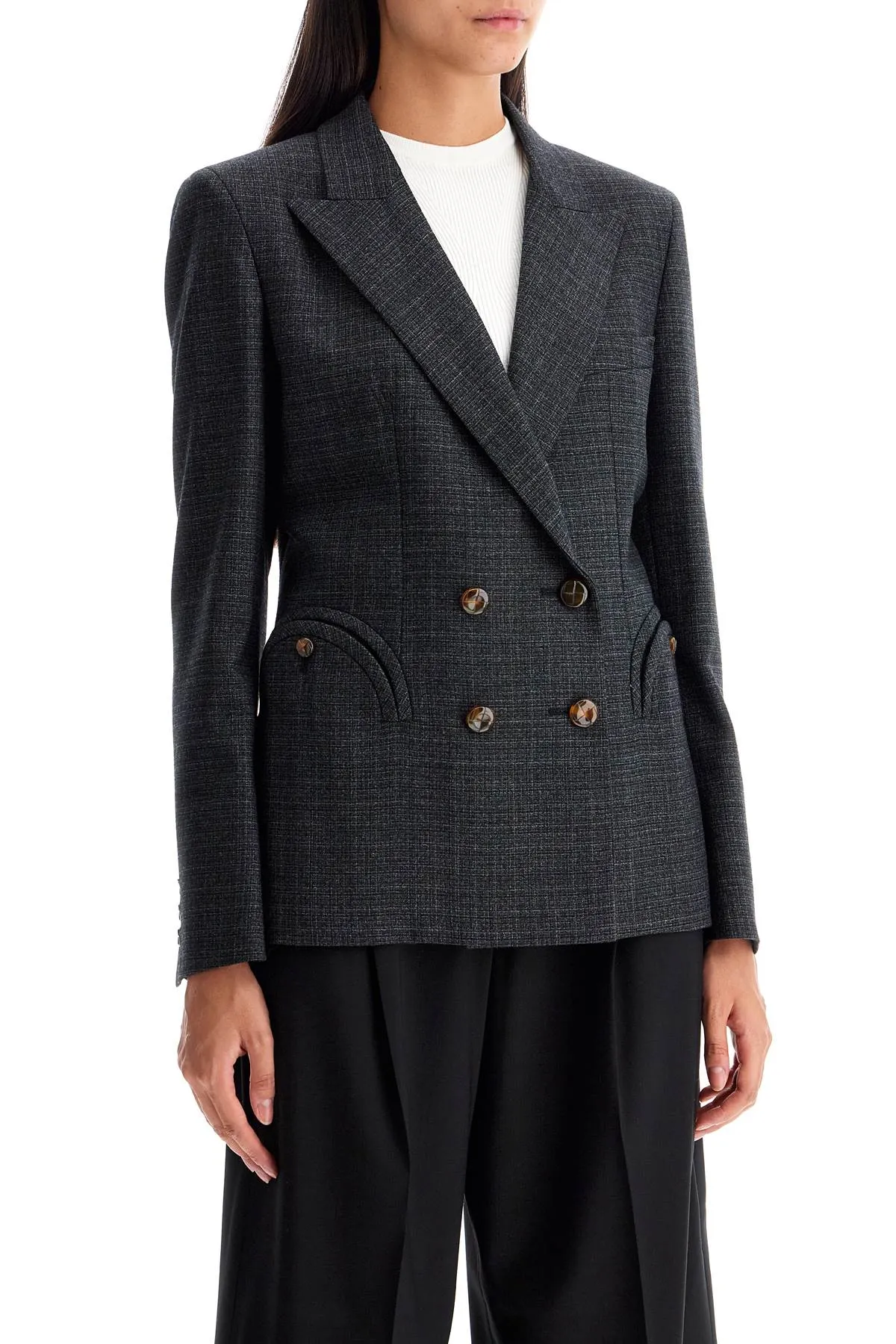 hunley double-breasted wool blazer