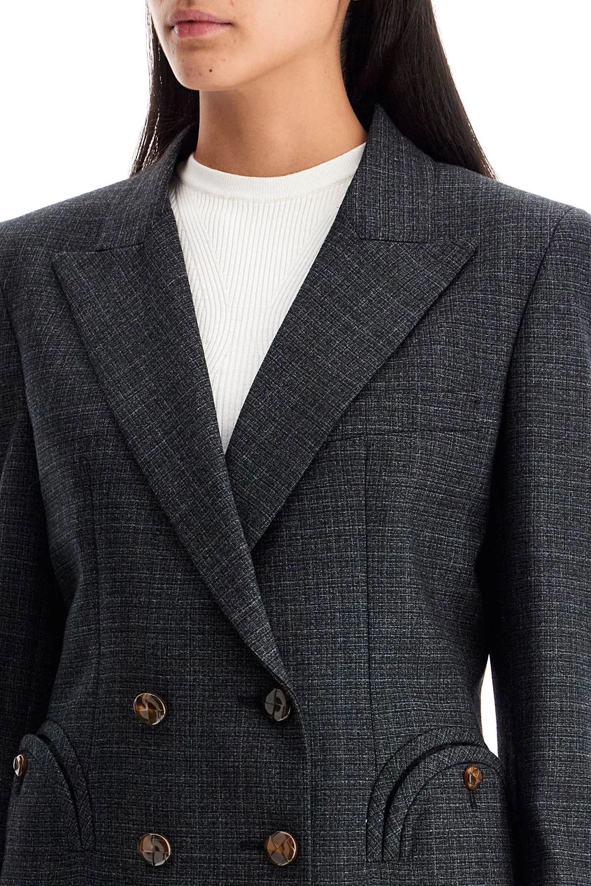 hunley double-breasted wool blazer