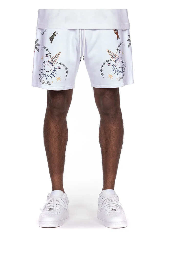 ICECREAM starry shorts - white