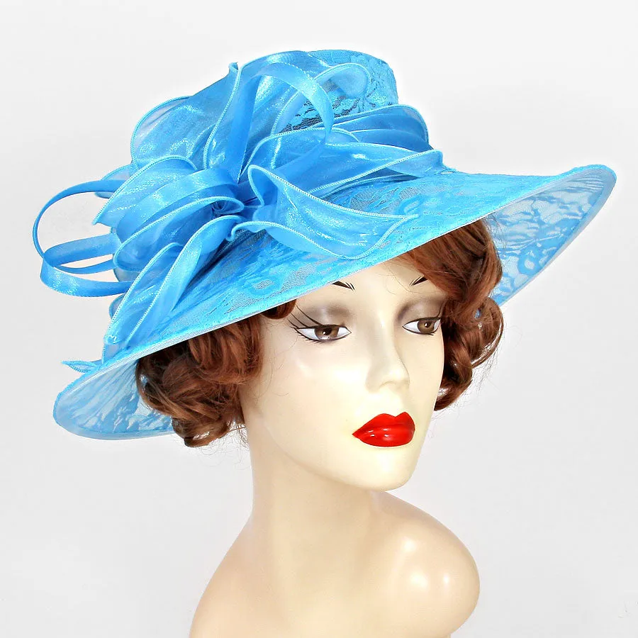 iLLASPARKZ Ribbon Bow Lace Accented Dress Hat