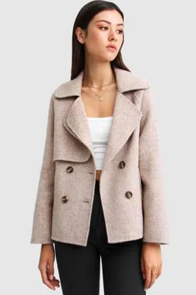 I'm Yours Wool Blend Peacoat in Beige