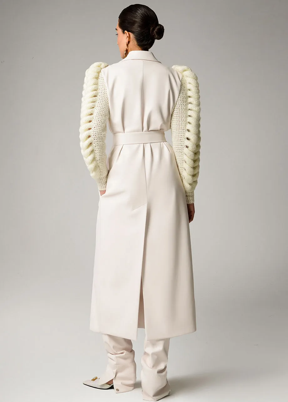 IVORY STATEMENT SLEEVES TRENCH