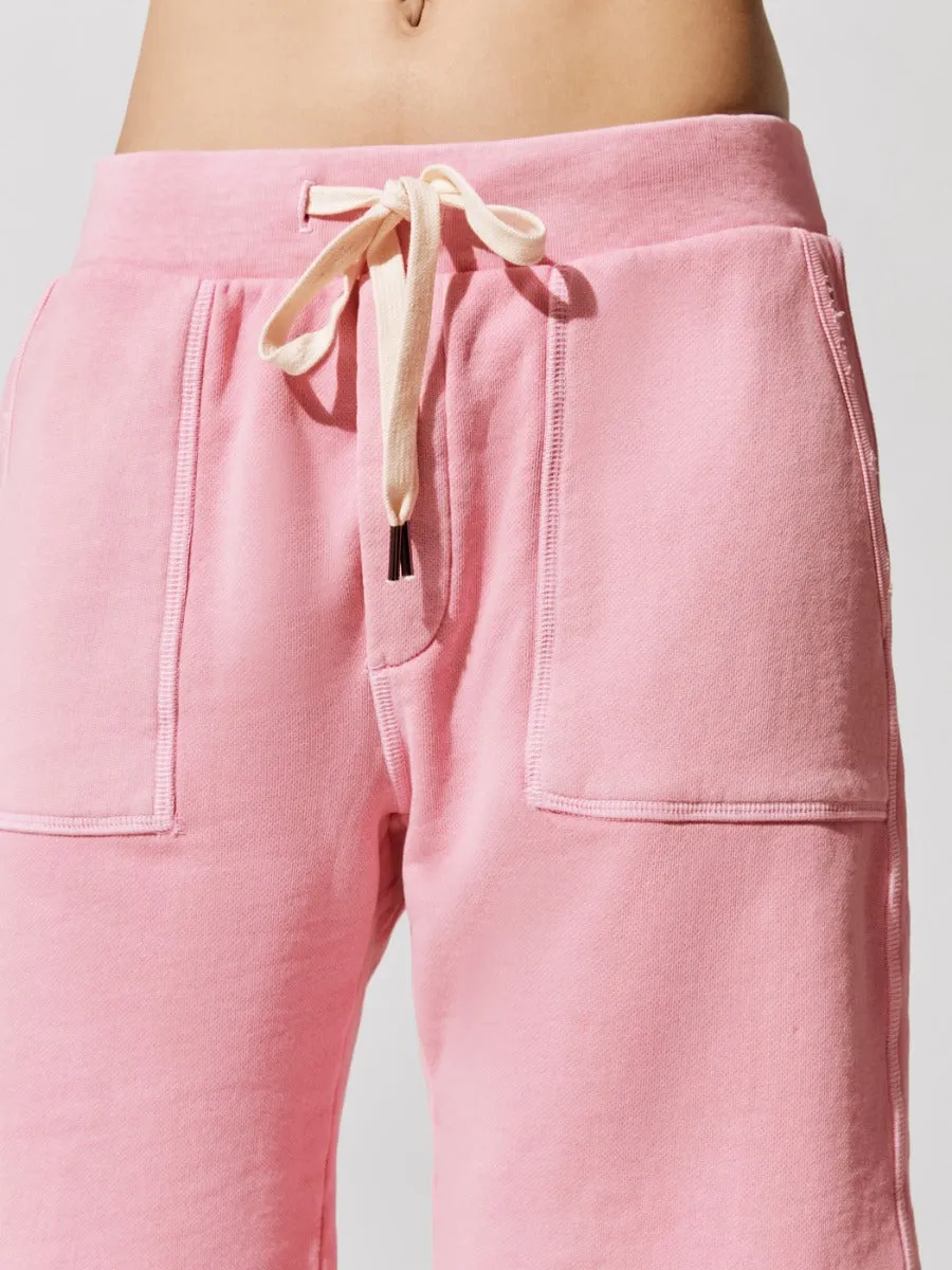 Jen Slouchy Cut Off Sweatshort - Pigment Sachet Pink