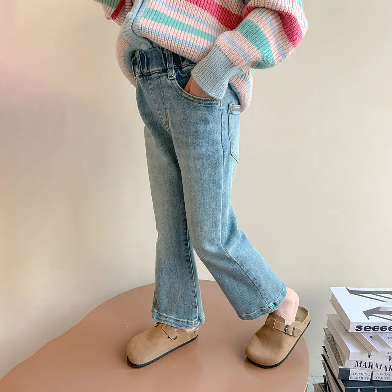 Kid Girls Solid Color Pants Jeans Wholesale 240301151