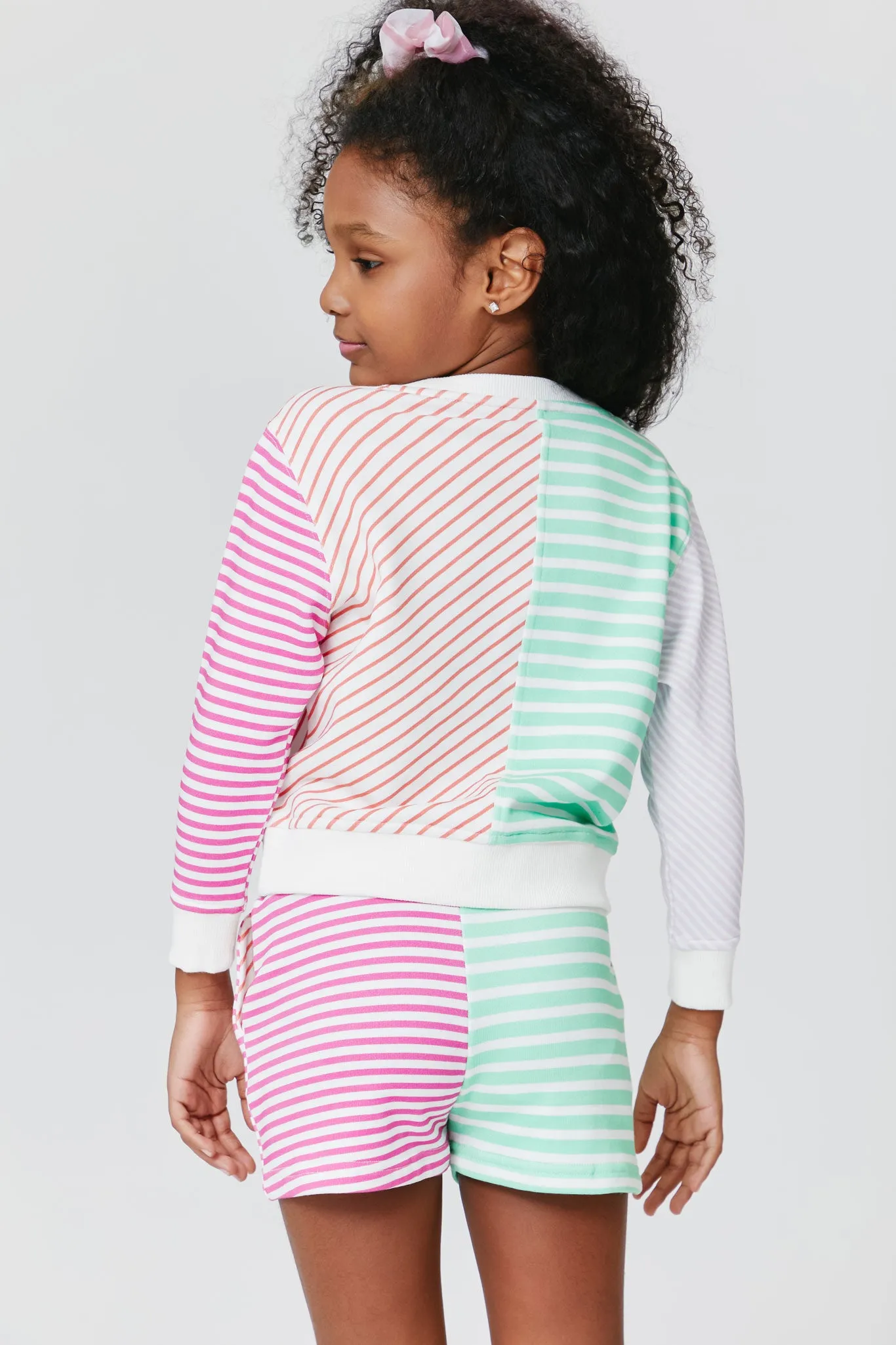 Kids Sweatshort in Secondary Stripe