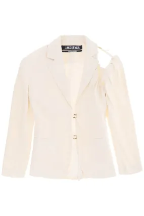 'la veste galliga' single-breasted blazer 233JA040 1069 OFF WHITE