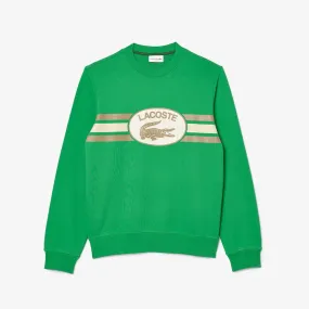 LACOSTE CLASSIC FIT MONOGRAM OVERSIZED LOGO FLEECE SWEATSHIRT -Men’s-GREEN-SIW