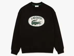 LACOSTE LOOSE-FIT OVERSIZED LOGO  FLEECE SWEATSHIRT -Men’s-  BLACK