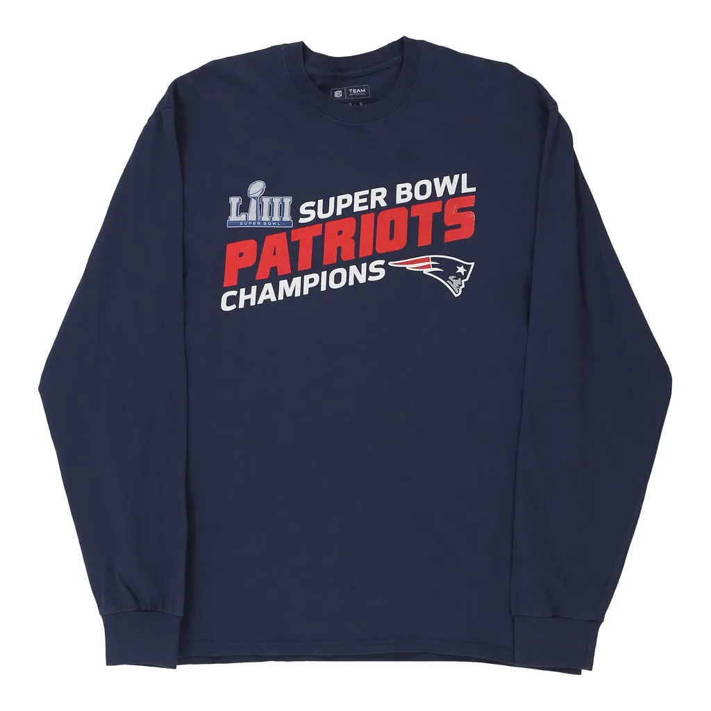 LIII Super Bowl Champions Patriots Nfl Team Apparel NFL Long Sleeve T-Shirt - Large Navy Cotton