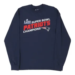 LIII Super Bowl Champions Patriots Nfl Team Apparel NFL Long Sleeve T-Shirt - Large Navy Cotton