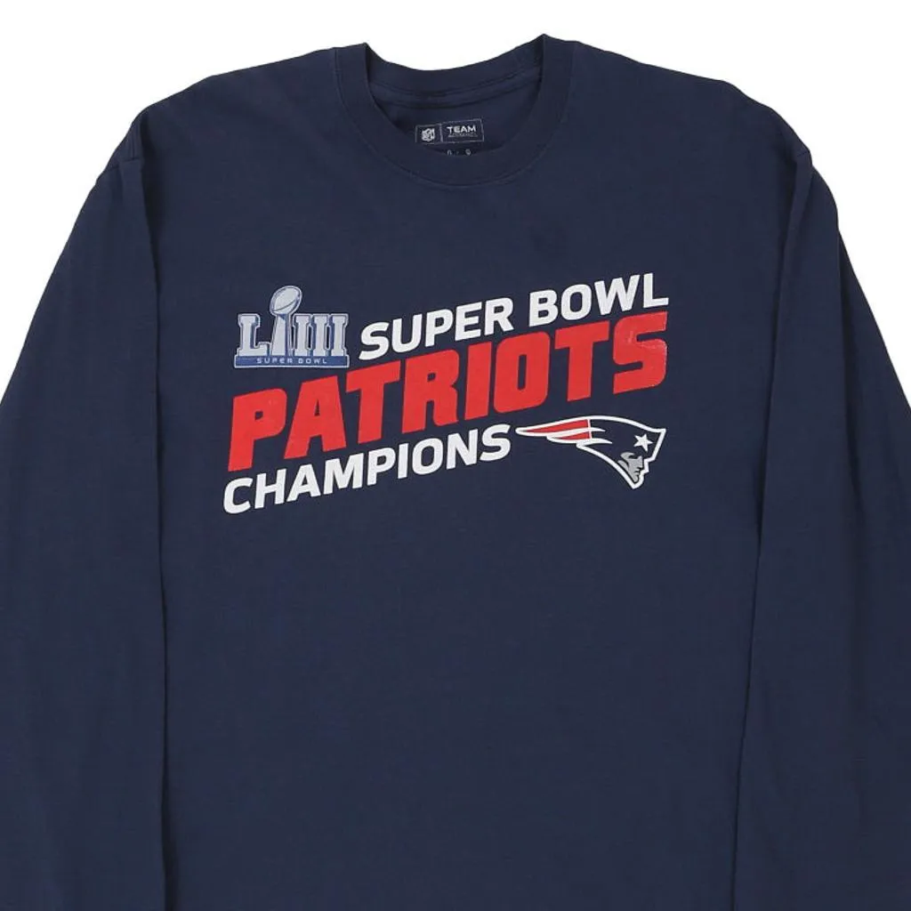 LIII Super Bowl Champions Patriots Nfl Team Apparel NFL Long Sleeve T-Shirt - Large Navy Cotton