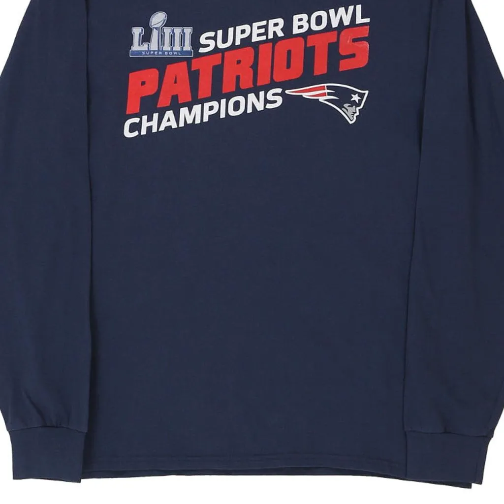 LIII Super Bowl Champions Patriots Nfl Team Apparel NFL Long Sleeve T-Shirt - Large Navy Cotton