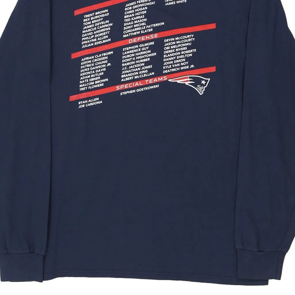 LIII Super Bowl Champions Patriots Nfl Team Apparel NFL Long Sleeve T-Shirt - Large Navy Cotton