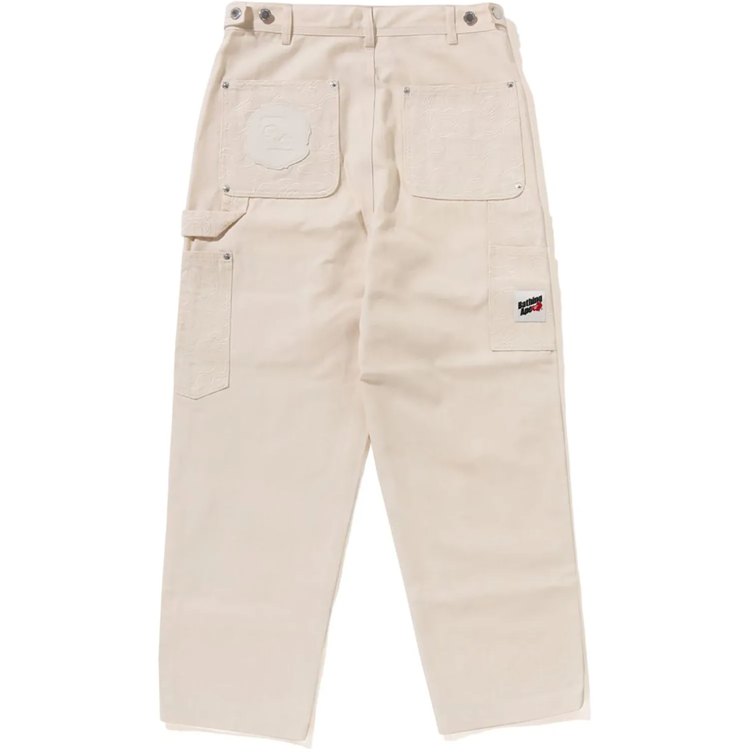 LINE CAMO PATCH DENIM DOUBLE KNEE WORK PANTS MENS