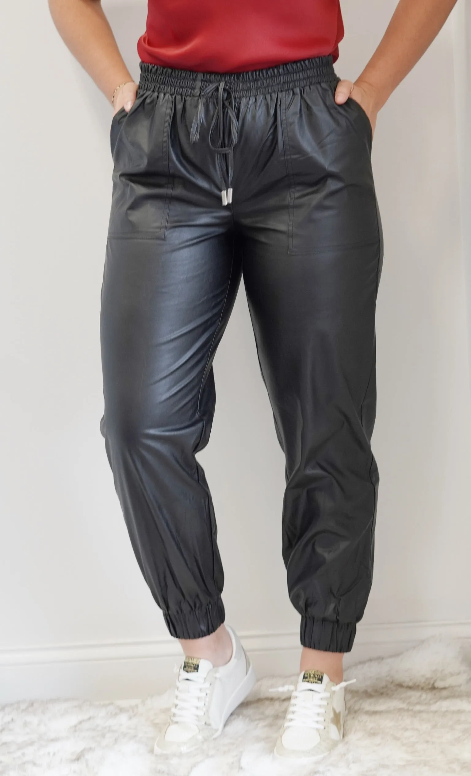 Lola Faux Leather Jogger Pants