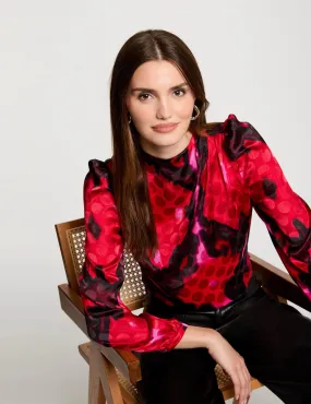 Long-sleeved blouse multicolored women