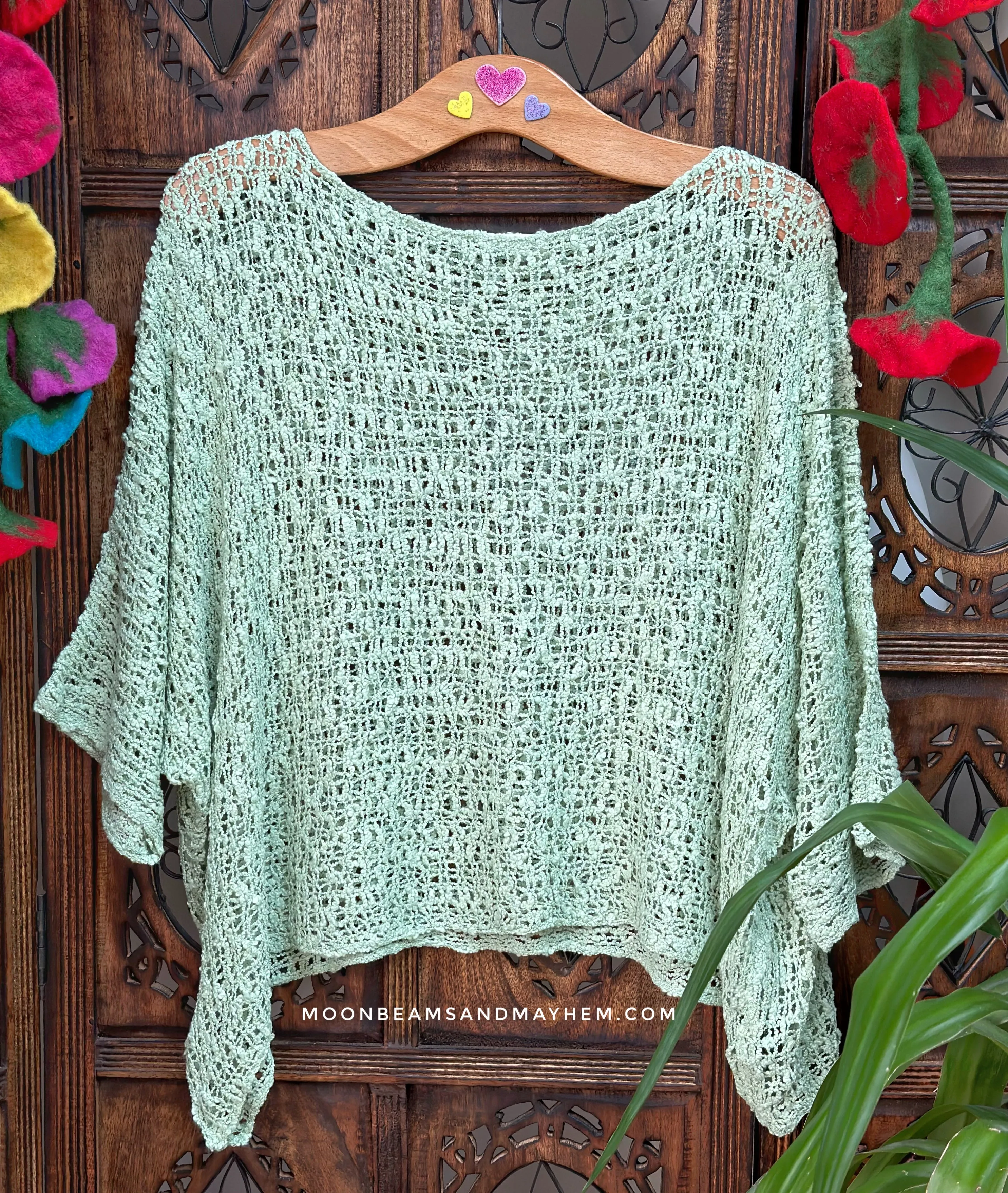 LOOSE WEAVE LIGHT GREEN PULLOVER