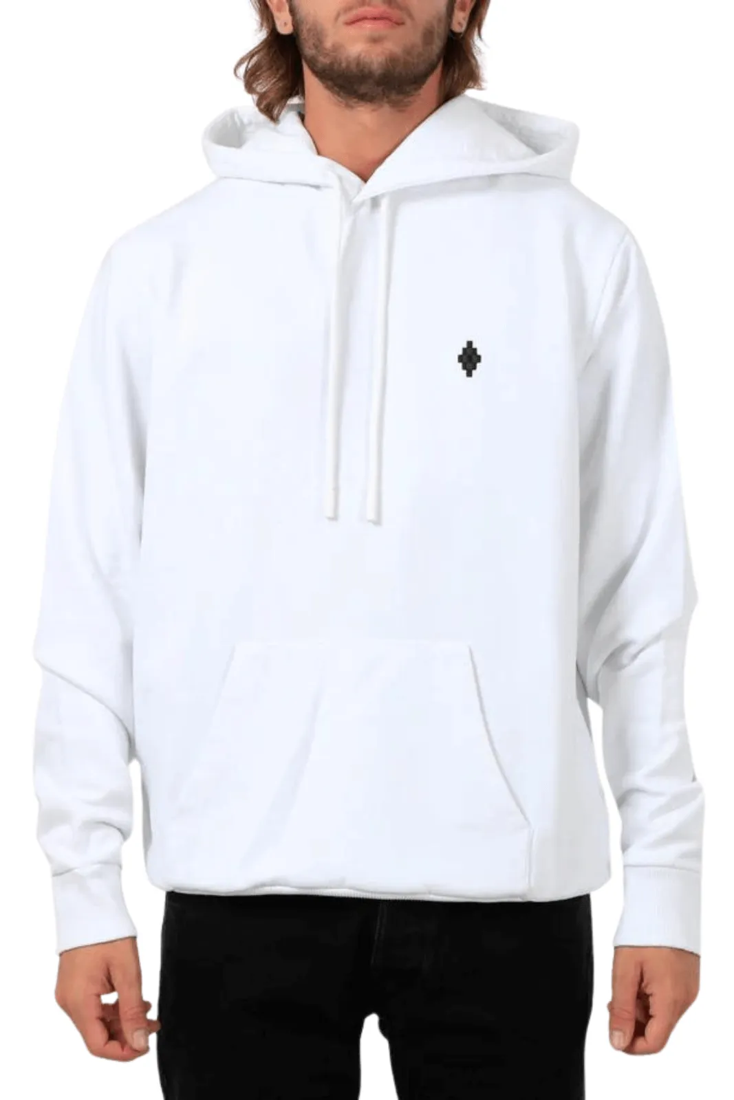 Marcelo Burlon Embroidered Cross Logo White Hoodie