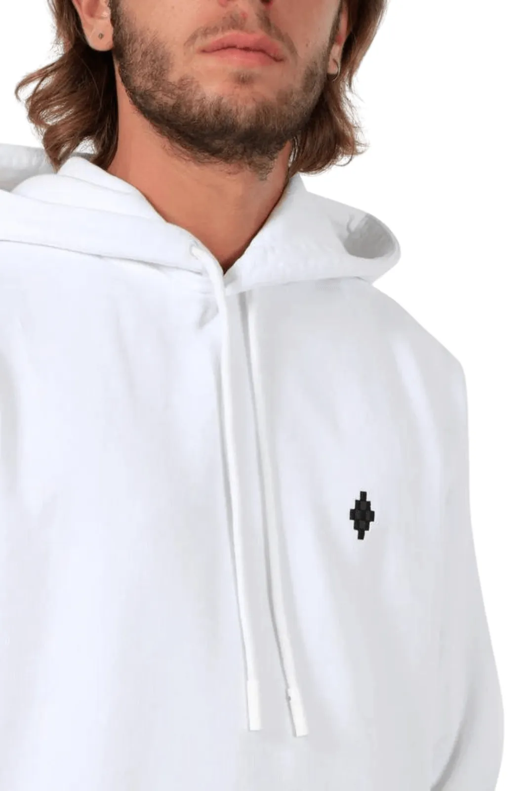 Marcelo Burlon Embroidered Cross Logo White Hoodie