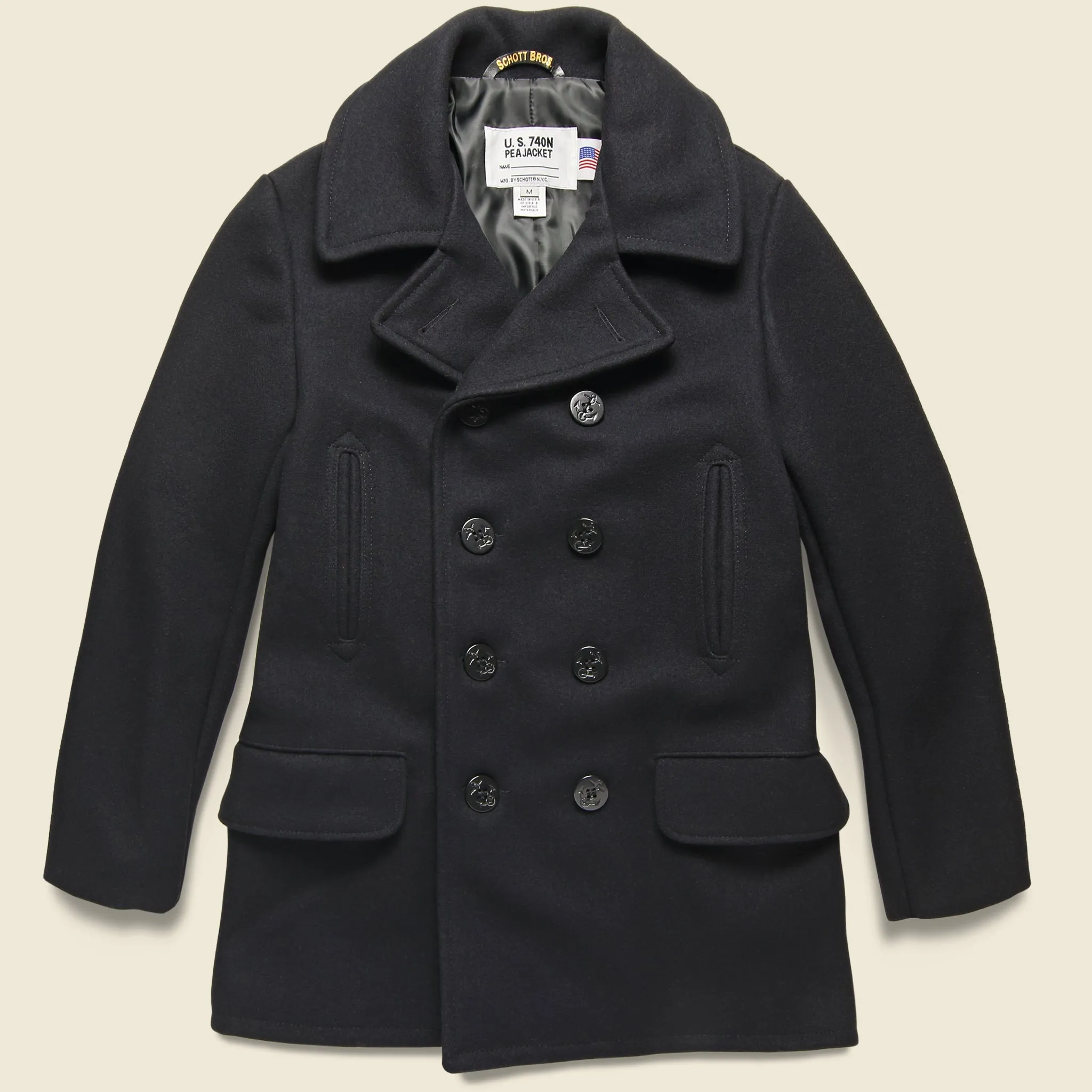 Melton Wool Peacoat - Navy